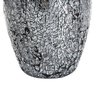 London Boutique Large Tall Vase 18" 40cm Vases for Flowers Handmade Decorative Mosaic Glitter Vase Sparkled Glass gift present (Large Black Silver)