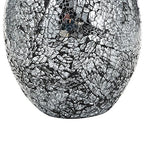 London Boutique Flower Vase Small Large 12" or 16" Decorative Glitter Sparkle Mosaic vase gift present H28 (Large, Black Silver)
