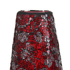 London Boutique Large Tall Vase 18" 40cm Vases for Flowers Handmade Decorative Mosaic Glitter Vase Sparkled Glass gift present (Large Red Rose)