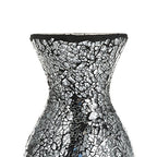 London Boutique Vases Mosaic Black Large small 12" or 16" Decorative Glitter Sparkle vase gift H28 (Small, Black Silver)