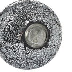Vases for Flowers Decorative Crackle Glitter Sparkled Mercury Mosaic Bottle Bulb Shaped gift present 006 (Black Silver)