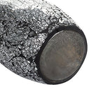London Boutique Large Tall Vase 18" 40cm Vases for Flowers Handmade Decorative Mosaic Glitter Vase Sparkled Glass gift present (Large Black Silver)