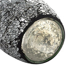 London Boutique Decorative Vase Mosaic Black Handmade Glitter Vase Sparkle Glass gift present (Black)