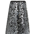 London Boutique Large Tall Vase 18" 40cm Vases for Flowers Handmade Decorative Mosaic Glitter Vase Sparkled Glass gift present (Large Black Silver)