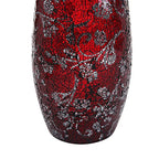 London Boutique Large Tall Vase 18" 40cm Vases for Flowers Handmade Decorative Mosaic Glitter Vase Sparkled Glass gift present (Large Red Rose)