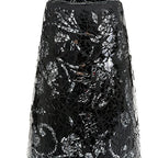 London Boutique Large Tall Vase 18" 40cm Vases for Flowers Handmade Decorative Mosaic Glitter Vase Sparkled Glass gift present (Large Black Rose)