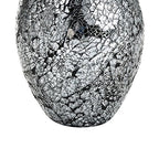 London Boutique Vases Mosaic Black Large small 12" or 16" Decorative Glitter Sparkle vase gift H28 (Small, Black Silver)