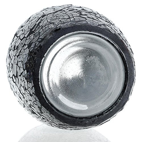 London Boutique Decorative Glittery Sparkled Mosaic Flower Vase gift present (30YG Black Rose)