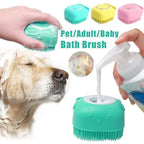 Silicone Shampoo-Dispensing Bath Brush for Dogs & Cats product image