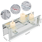 London Boutique Mirrored Candle Holder for 3 Candles – Sparkling Silver Frame with K9 Crystal Holders, Luxury Glass Tea Light & Votive Display Stand, Home Décor & Gift Idea (Flower Cups)