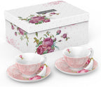 After Tea Coffee Set in Pink Rose Teapot Set, Cups/ Saucers Cake Stand