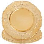 Set of Four 33cm Gold Finish Baroque Charger Plates | Dia