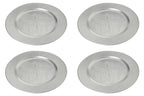 Set of Four 33cm Dia Redbud Silver Charger Plates | Redbud