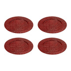 Set of Four 33cm DiaRed Charger Plates | Pandanus