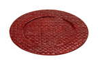 Set of Four 33cm DiaRed Charger Plates | Pandanus