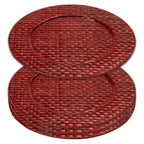 Set of Four 33cm DiaRed Charger Plates | Pandanus