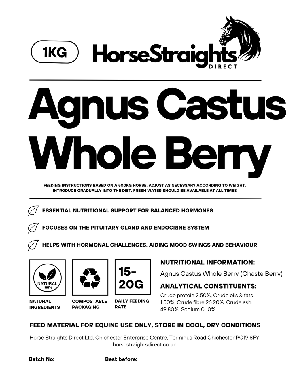 Agnus Castus for Horses | Whole Chaste Tree Berry - image 3 - Wellbeing Pets