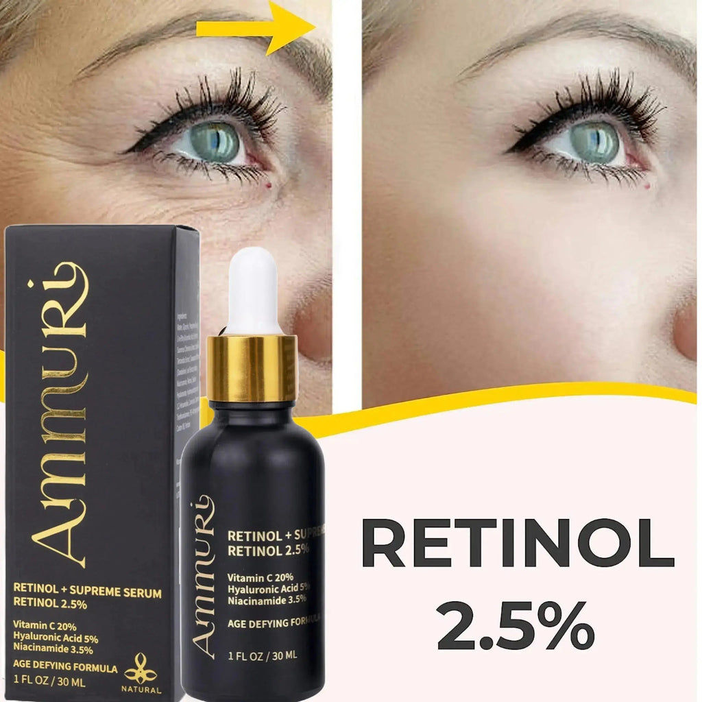 Pro-Retinol 2.5% Face Serum with Vitamin C & Hyaluronic Acid | Ammuri