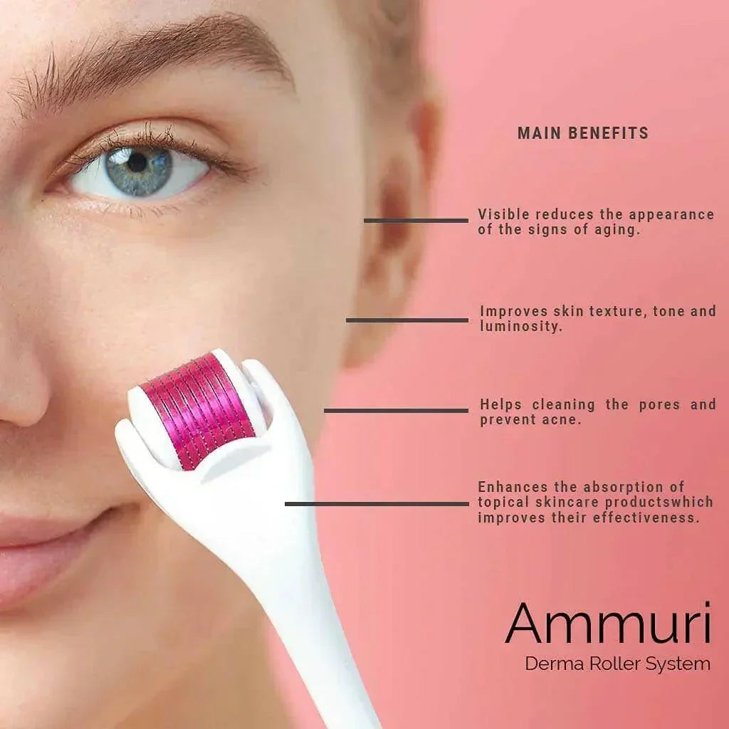 Titanium Derma Roller – 0.2mm, 0.25mm & 0.5mm Options | Ammuri