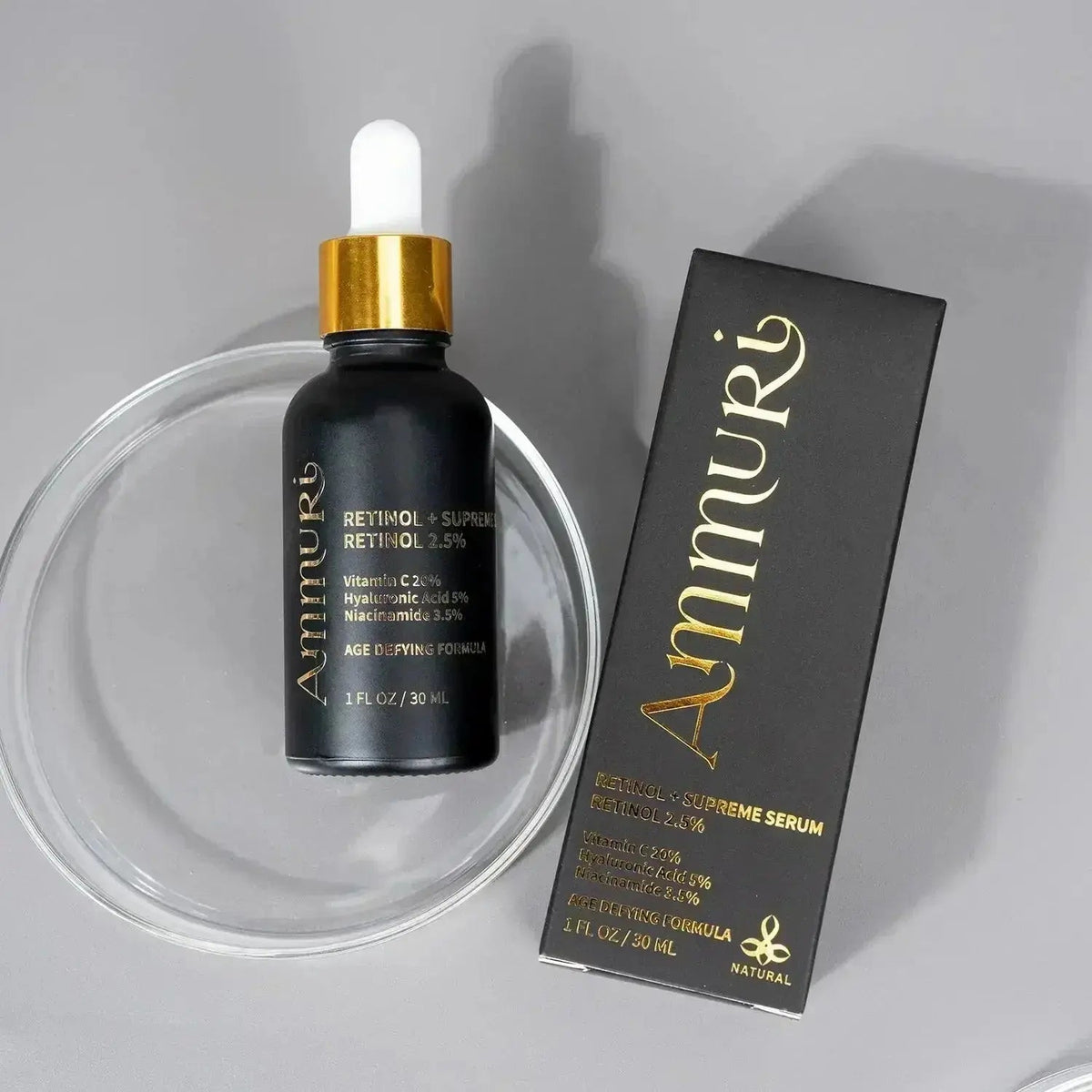 Pro-Retinol 2.5% Face Serum with Vitamin C & Hyaluronic Acid | Ammuri