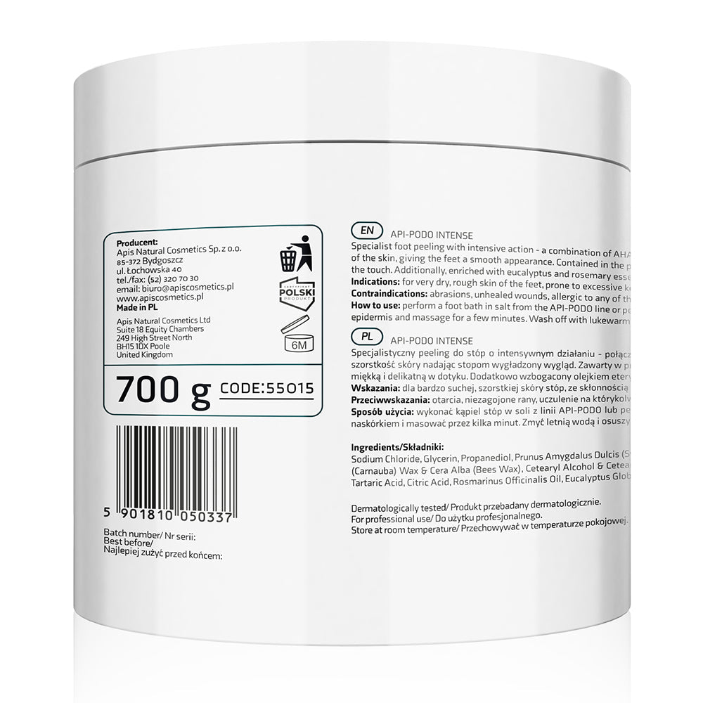 Apis API-PODO INTENSE Exfoliating Foot Scrub - Smooths rough skin with AHA acids and urea | 700g