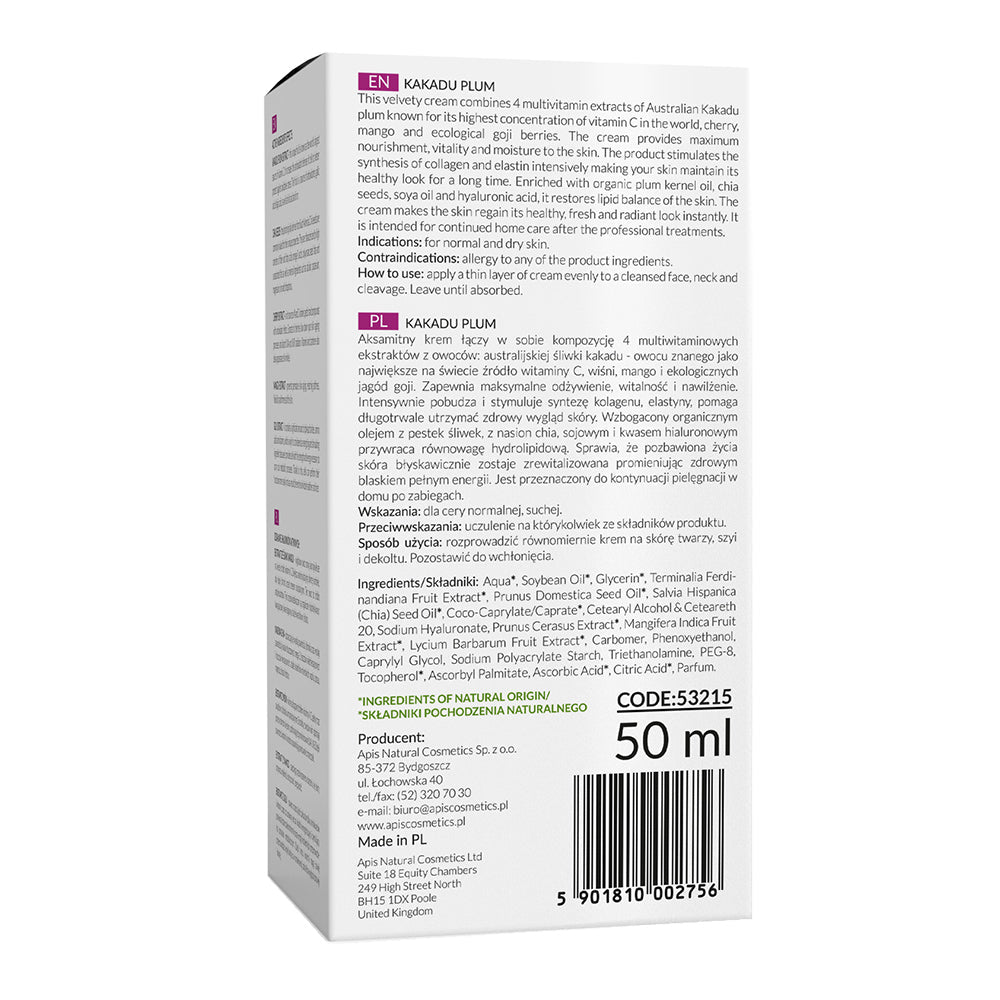 Apis Home Terapis Kakadu Plum Cream for Normal and Dry Skin |  50ml