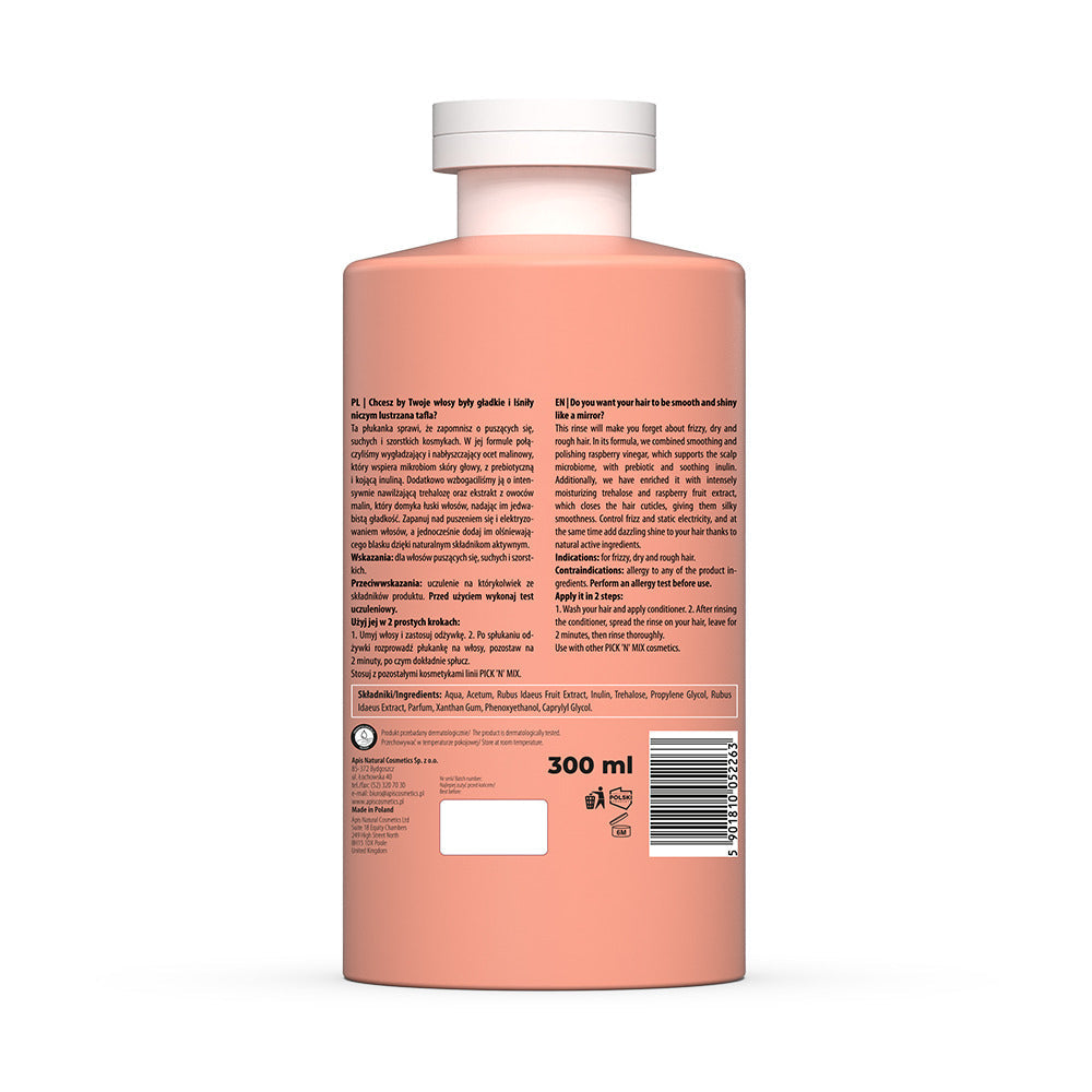 Apis Pick’n’Mix Raspberry Vinegar Rinse | Smoothing Finish | 300 ml