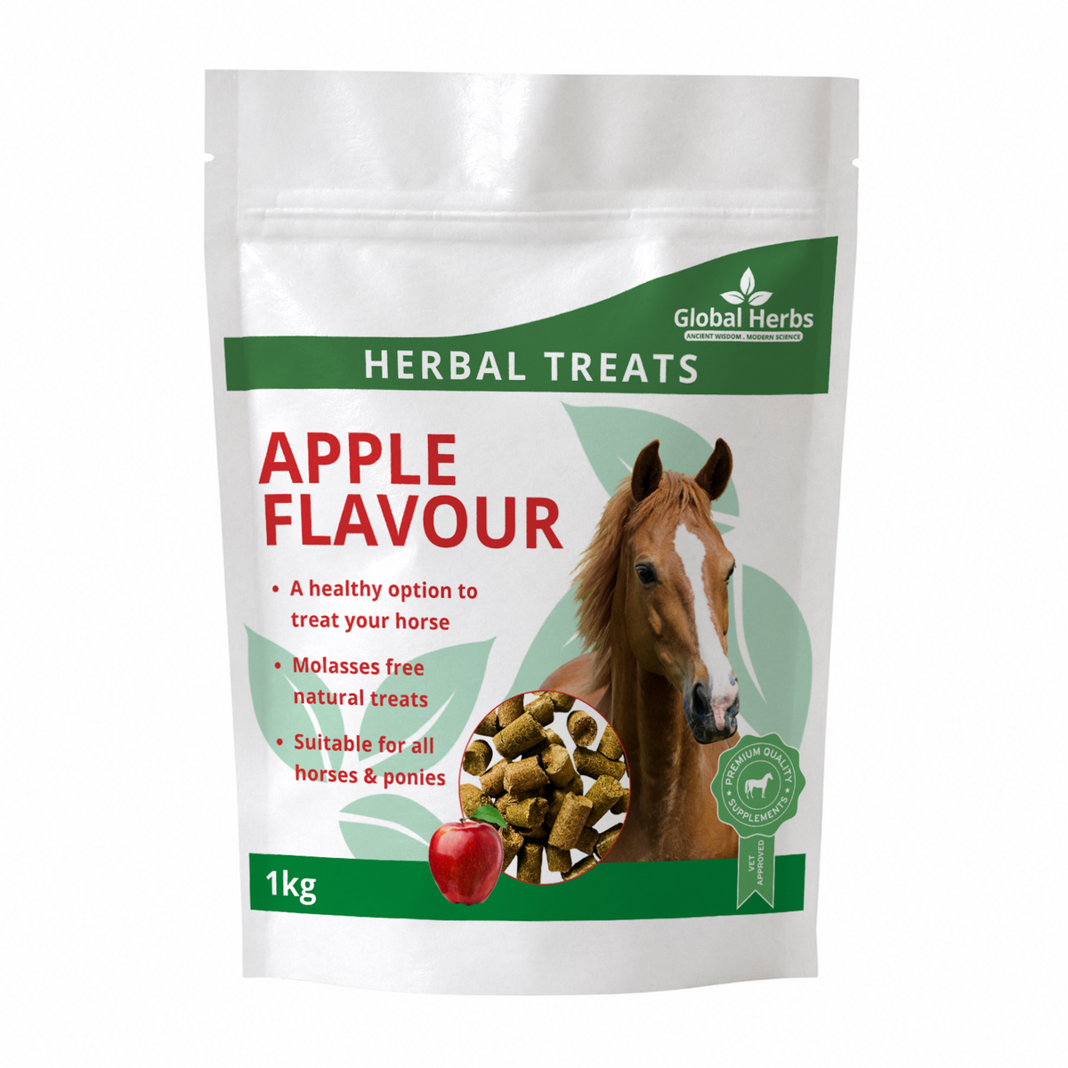 Global Herbs Apple Treats for Horses - Wellbeing Pets