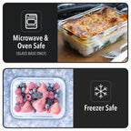 Glass Meal Prep Containers with Lids 5 Pack – 850ml Glass Food Storage & Lunch Containers, Borosilicate, Oven, Freezer & Microwave Safe, Leak-Proof