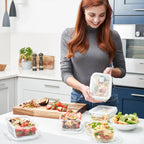 Glass Meal Prep Containers with Lids 5 Pack – 850ml Glass Food Storage & Lunch Containers, Borosilicate, Oven, Freezer & Microwave Safe, Leak-Proof