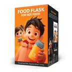 Kids Food Flask 530ml – Insulated Hot Food & Soup Flask with Spoon for School Lunches, Leak-Proof, BPA-Free Stainless Steel | Orange