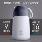 Insulated Food Flask 730ml for Adults – Hot Food & Soup Flask with Spoon for Work, Leak-Proof, BPA-Free Stainless Steel | White