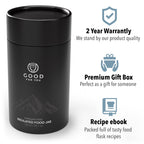 Insulated Food Flask 730ml for Adults – Hot Food & Soup Flask with Spoon for Work, Leak-Proof, BPA-Free Stainless Steel | Black