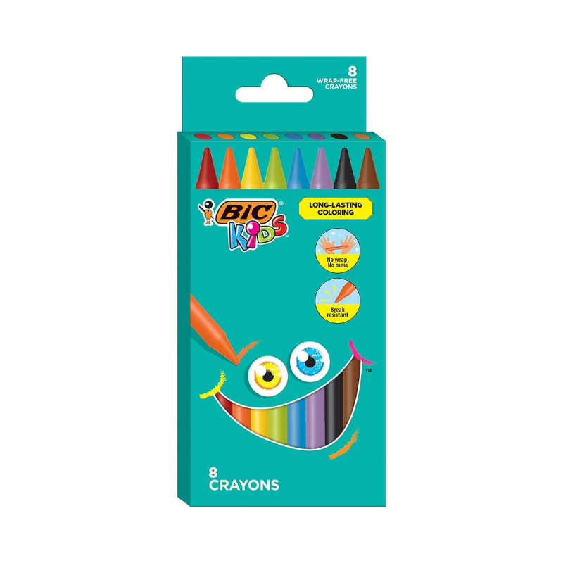 Bic Multicoloured Crayons - 8 Pack