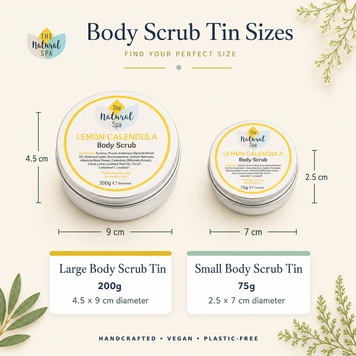 Lavender Body Scrub | Natural Exfoliating Sugar Scrub for Relaxing, Smooth Skin | Vegan, Plastic-Free Skincare | 3 Size Options