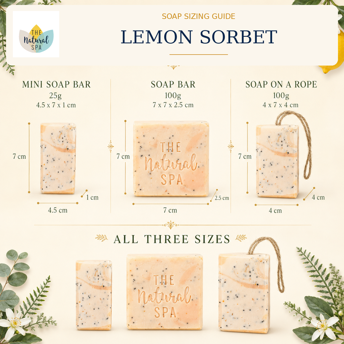 Meadow Soap on a Rope - Lemongrass and Fennel - 3 different styles