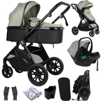 For Your Little One Cruise 3 In 1 Travel System With Car Seat - Pebble Sage (Free Cupholder And Seat Liner Included!)