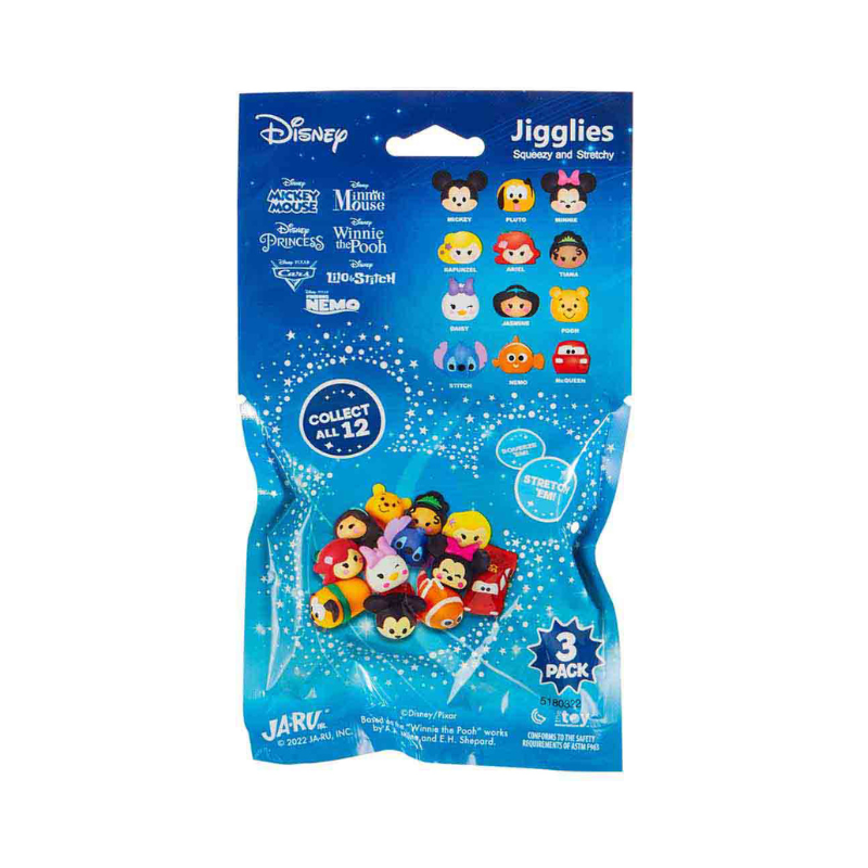 Disney Jigglies Squishy & Stretchy Toy 3 Pack