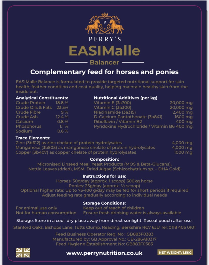 Perry Nutrition EASIMalle Balancer | Horse Skin Support - image 3 - Wellbeing Pets