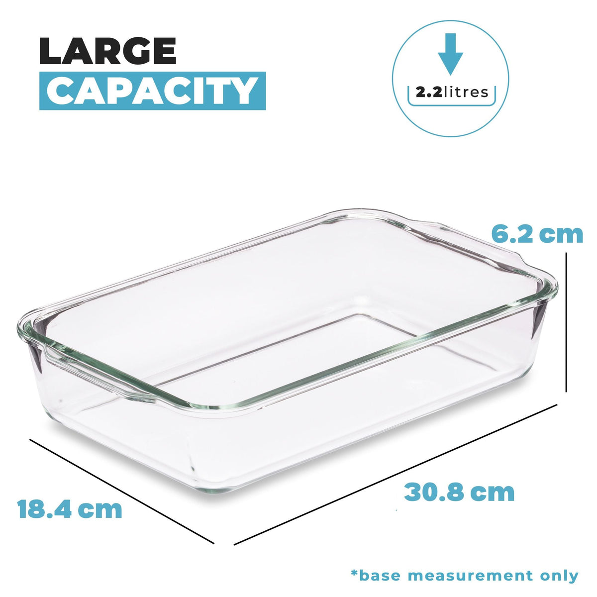 Borosilicate Glass Lasagne Dish with Lid - 2.2L