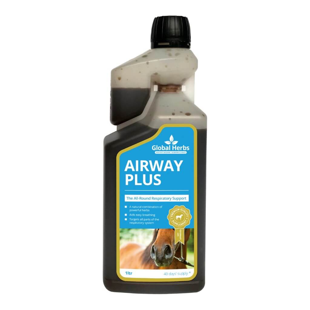 Global Herbs Airway Plus Liquid 1 Ltr for Horses - Wellbeing Pets
