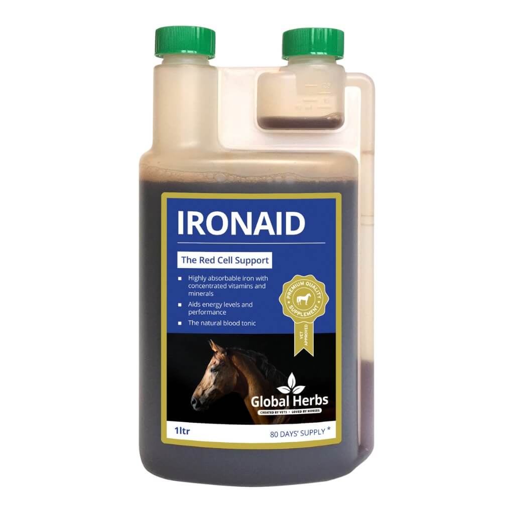 Global Herbs IronAid 1 Ltr for Horses - Wellbeing Pets