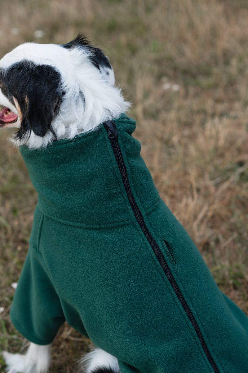Wide Fit Fleece Dog Jumper - Hunter Green - image 3 - Wellbeing Pets