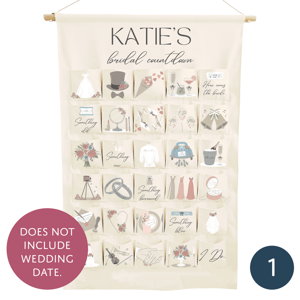 Personalised wedding countdown advent calendar