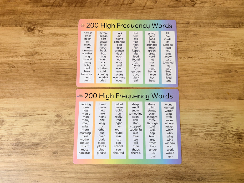 Next 200 High Frequency Words Mats
