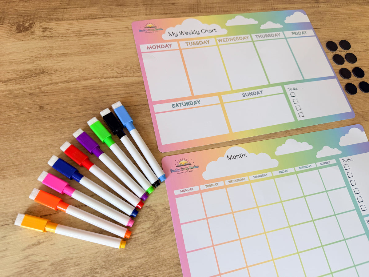 Weekly & Monthly Planner Organisation Chart (No pens and magnets)