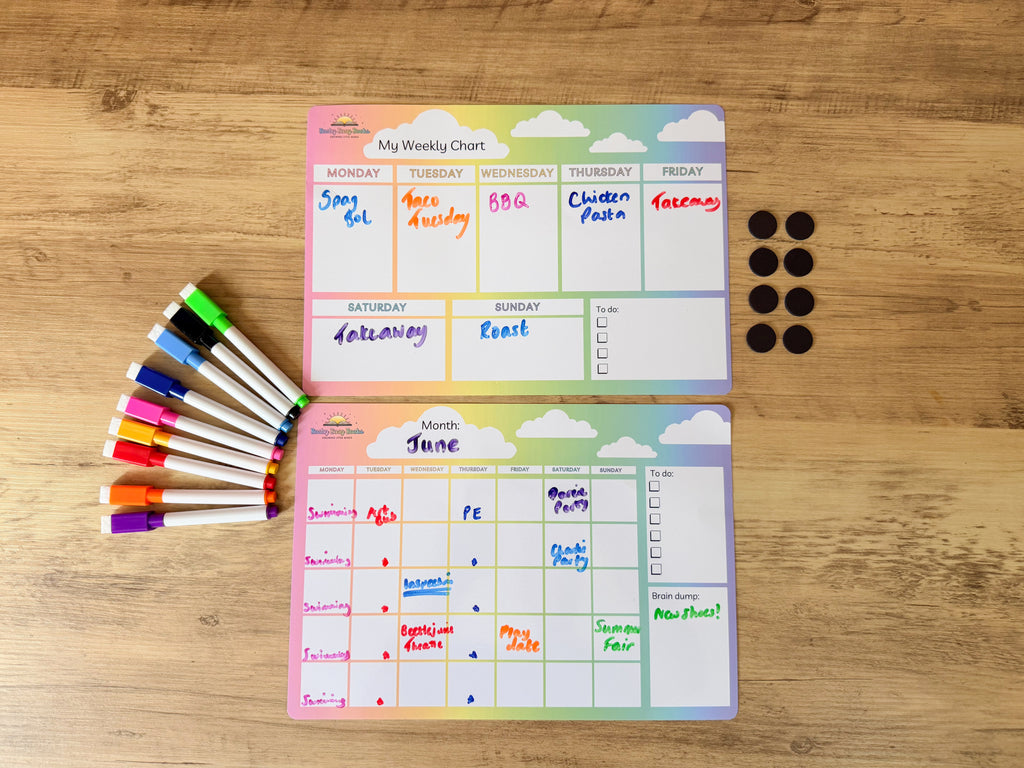 Weekly & Monthly Planner Organisation Chart (No pens and magnets)