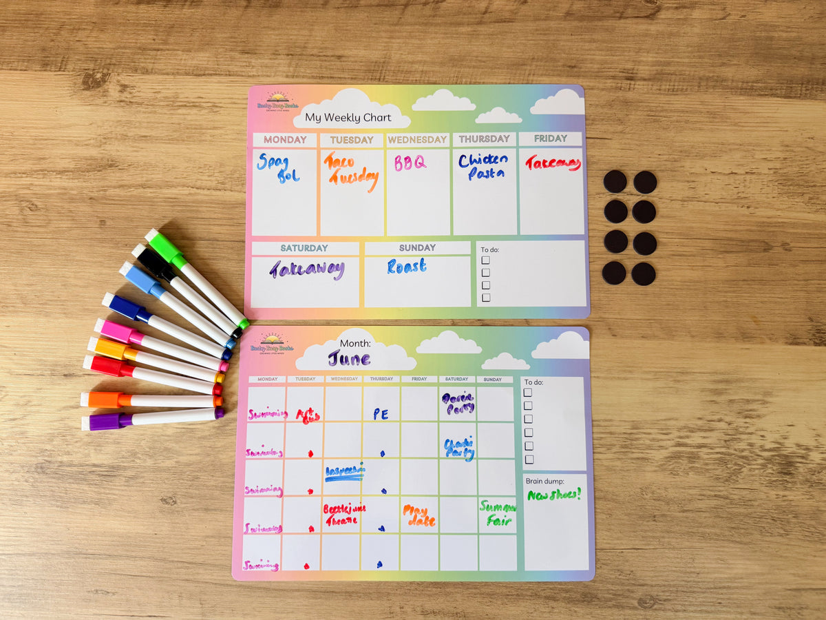 Weekly & Monthly Planner Organisation Chart (No pens and magnets)