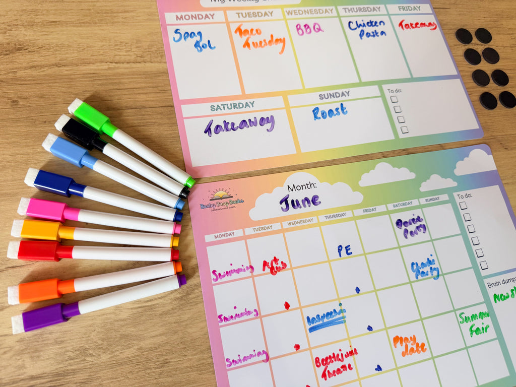 Weekly & Monthly Planner Organisation Chart (No pens and magnets)