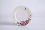 Coffee Tea Cup and Saucer 7.5" Dessert Plate Set 3 Shabby Chic Vintage Porcelain Bird Butterfly Floral Gift Box (Cream/Beige)